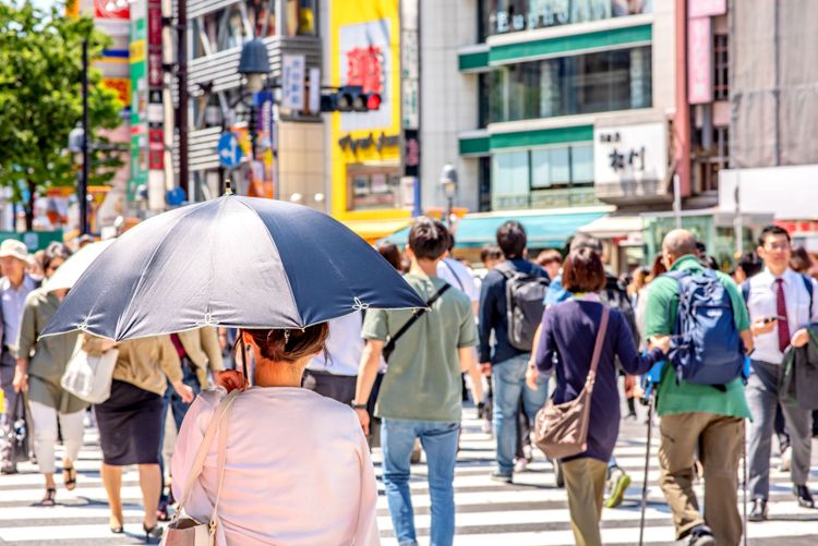 Crossing Street in Japan