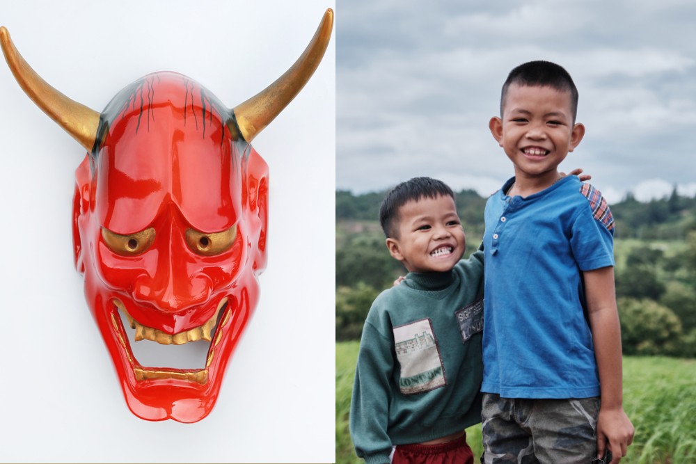 demon mask (oni) vs brothers (ani)