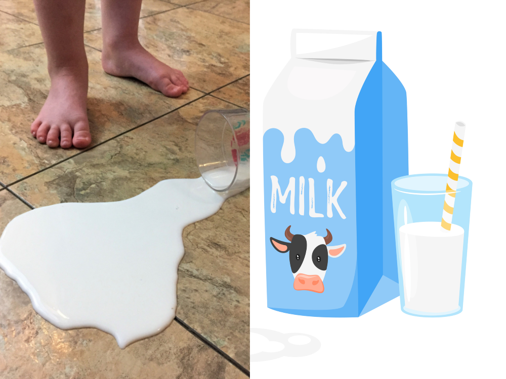 spilled milk vs. cute milk