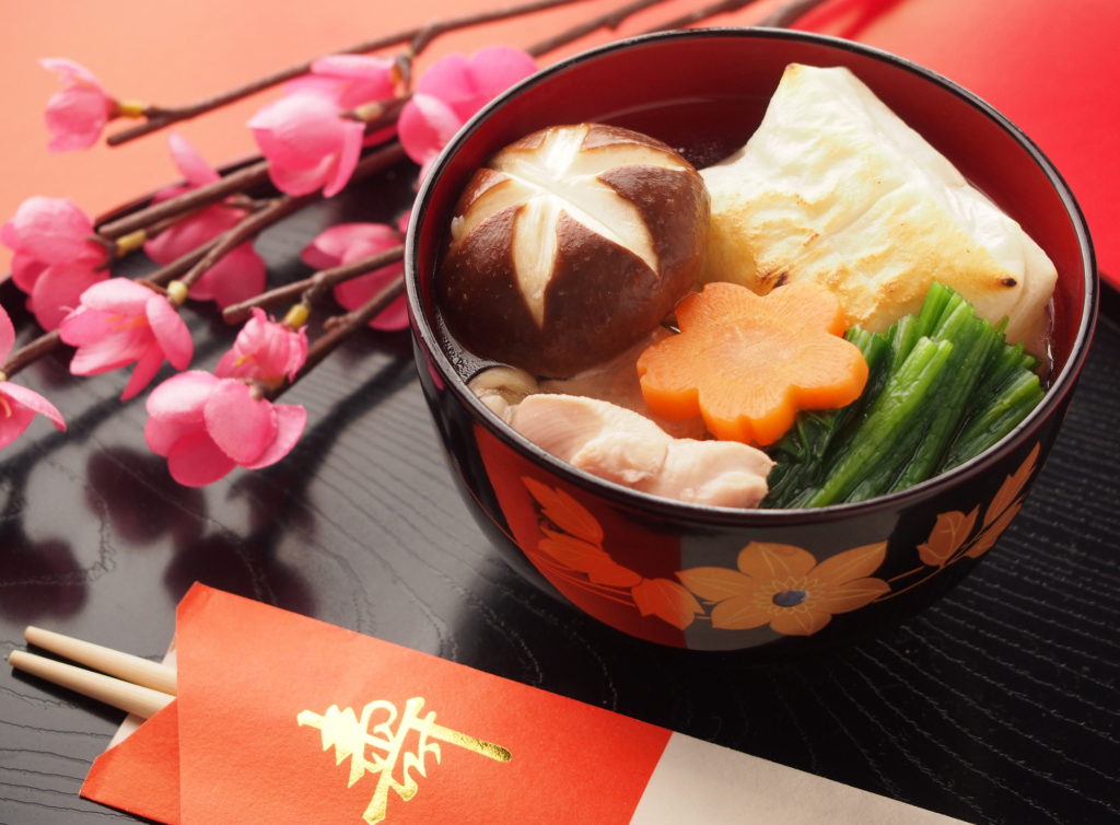 new year soup and iwaibashi