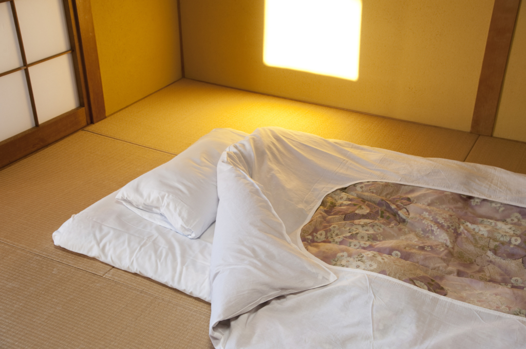Futon in tatami room